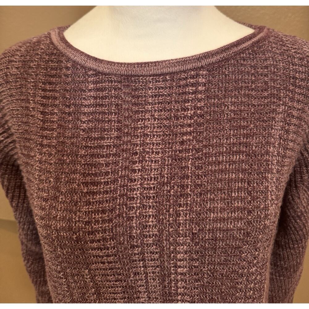 J Jill Long Sleeve Cotton Blend Sweater Plum Pullover Cable Knit Design Size SP - Picture 2 of 8